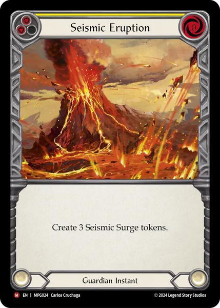 Seismic Eruption trading card from Mastery Pack Guardian Seismic Eruption - Mastery Pack Guardian Flesh and Blood trading card