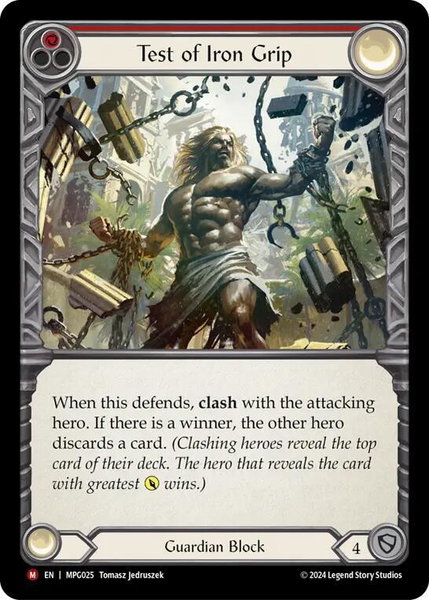 Test of Iron Grip - Mastery Pack Guardian Flesh and Blood trading card