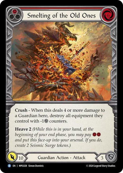 Smelting of the Old Ones trading card from Mastery Pack Guardian Smelting of the Old Ones - Mastery Pack Guardian Flesh and Blood trading card