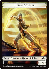 Human Soldier // Lander (0004) Doubled-Sided Token - Edge of Eternities (EOE) #2 // 4 - Token Magic: The Gathering Trading Card