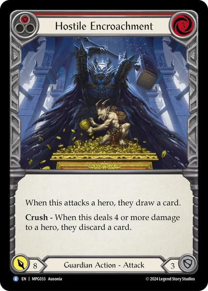 Hostile Encroachment trading card from Mastery Pack Guardian Hostile Encroachment - Mastery Pack Guardian Flesh and Blood trading card