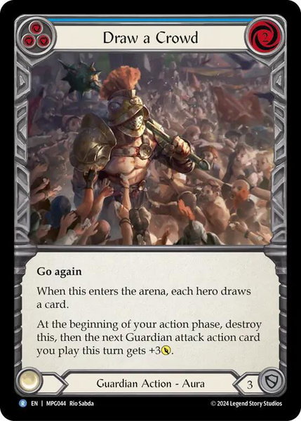 Draw a Crowd trading card from Mastery Pack Guardian Draw a Crowd - Mastery Pack Guardian Flesh and Blood trading card