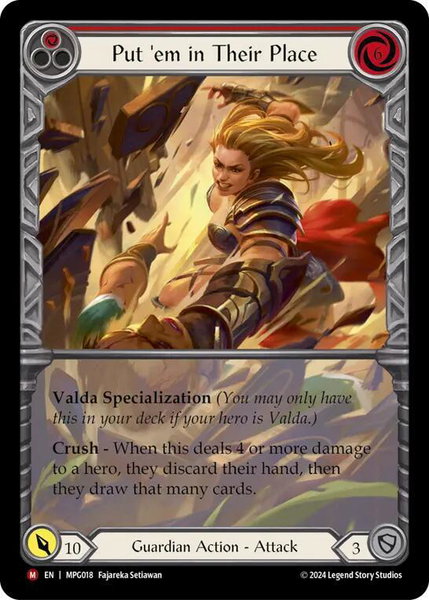 Put 'Em In Their Place (Extended Art) - Mastery Pack Guardian Flesh and Blood trading card
