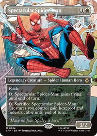 Spectacular Spider-Man (Borderless) - Marvel's Spider-Man (SPM) #14 - Rare Magic: The Gathering Trading Card