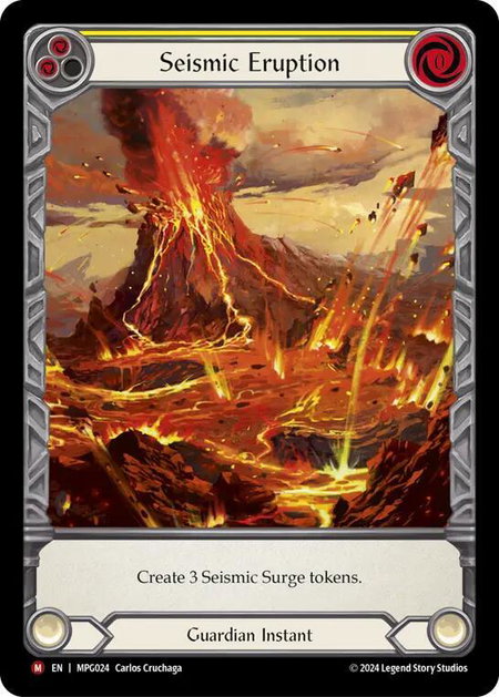 Seismic Eruption (Extended Art) trading card from Mastery Pack Guardian Seismic Eruption (Extended Art) - Mastery Pack Guardian Flesh and Blood trading card