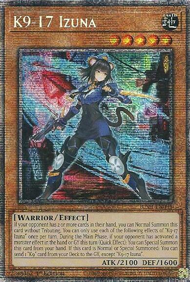 K9-17 Izuna (Starlight Rare) trading card from Justice Hunters K9-17 Izuna (Starlight Rare) - Justice Hunters YuGiOh trading card