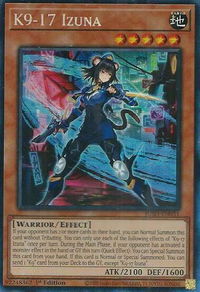 K9-17 Izuna (CR) - Justice Hunters (JUSH) #JUSH-EN031 - Collector's Rare YuGiOh Trading Card