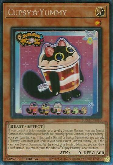 CupsyYummy (CR) trading card from Justice Hunters CupsyYummy (CR) - Justice Hunters YuGiOh trading card