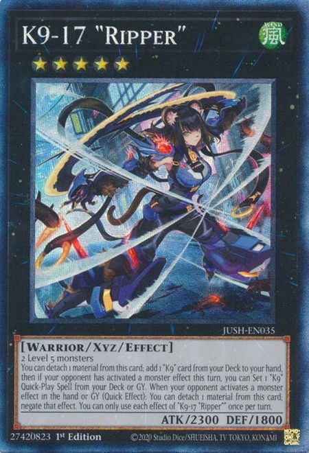 K9-17 "Ripper" (CR) - Justice Hunters YuGiOh trading card