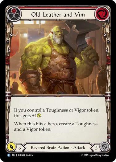 Old Leather and Vim - Super Slam Flesh and Blood trading card