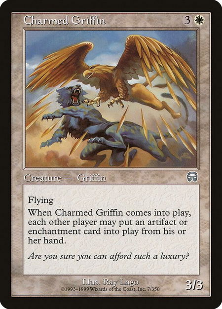 Charmed Griffin - Mercadian Masques Magic: The Gathering trading card