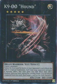K9-00 "Hound" (Super Rare) - Justice Hunters (JUSH) #JUSH-EN036 - Super Rare YuGiOh Trading Card