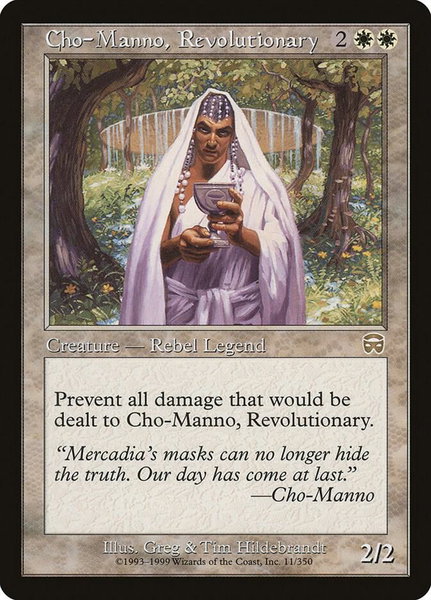 Cho-Manno, Revolutionary trading card from Mercadian Masques Cho-Manno, Revolutionary - Mercadian Masques Magic: The Gathering trading card