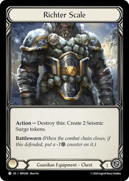 Richter Scale trading card from Mastery Pack Guardian Richter Scale - Mastery Pack Guardian Flesh and Blood trading card