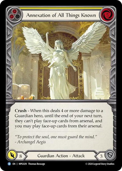 Annexation of All Things Known trading card from Mastery Pack Guardian Annexation of All Things Known - Mastery Pack Guardian Flesh and Blood trading card
