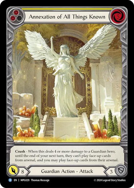 Annexation of All Things Known (Extended Art) trading card from Mastery Pack Guardian Annexation of All Things Known (Extended Art) - Mastery Pack Guardian Flesh and Blood trading card