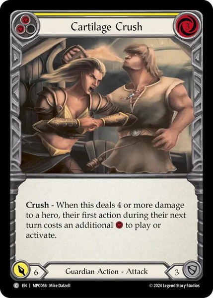 Cartilage Crush (Yellow) trading card from Mastery Pack Guardian Cartilage Crush (Yellow) - Mastery Pack Guardian Flesh and Blood trading card