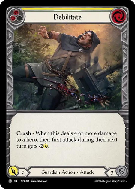 Debilitate (Yellow) - Mastery Pack Guardian Flesh and Blood trading card