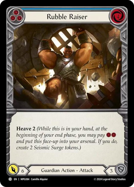 Rubble Raiser (Blue) - Mastery Pack Guardian Flesh and Blood trading card