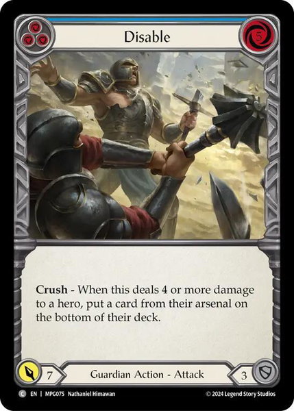 Disable (Blue) trading card from Mastery Pack Guardian Disable (Blue) - Mastery Pack Guardian Flesh and Blood trading card