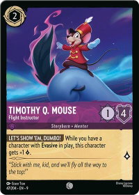 Timothy Q. Mouse - Flight Instructor - Fabled (9) #47/204 - Common Disney Lorcana Trading Card