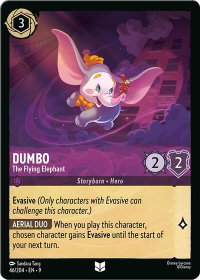 Dumbo - The Flying Elephant - Fabled (9) #46/204 - Uncommon Disney Lorcana Trading Card