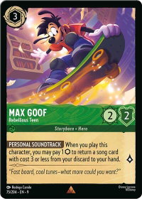 Max Goof - Rebellious Teen - Fabled (9) #75/204 - Rare Disney Lorcana Trading Card