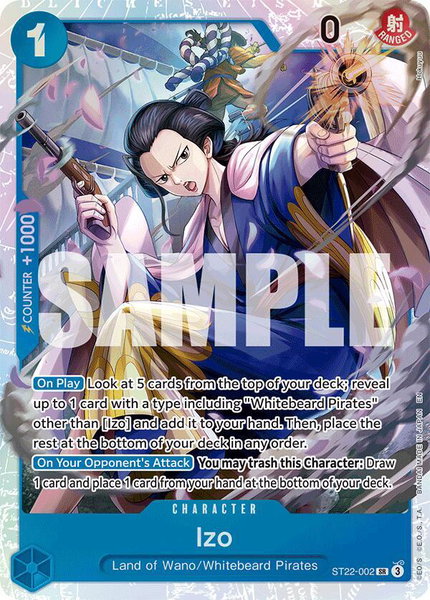 Izo trading card from Starter Deck 22: Ace & Newgate Izo - Starter Deck 22: Ace & Newgate One Piece trading card