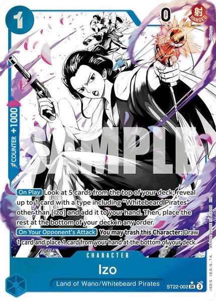 Izo (Parallel) trading card from Starter Deck 22: Ace & Newgate Izo (Parallel) - Starter Deck 22: Ace & Newgate One Piece trading card