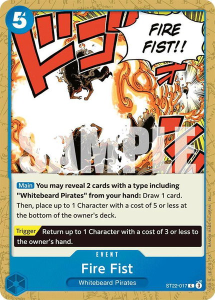 Fire Fist trading card from Starter Deck 22: Ace & Newgate Fire Fist - Starter Deck 22: Ace & Newgate One Piece trading card