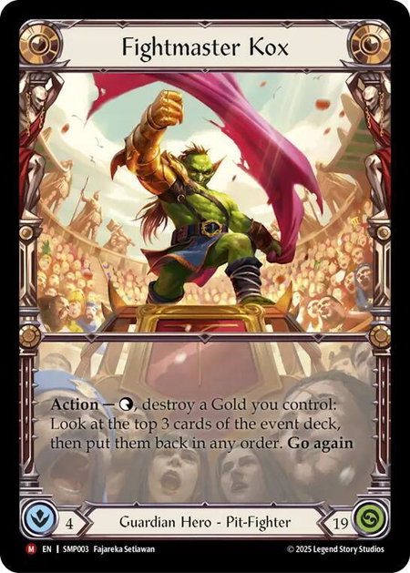 Fightmaster Kox trading card from Smash Palace Fightmaster Kox - Smash Palace Flesh and Blood trading card
