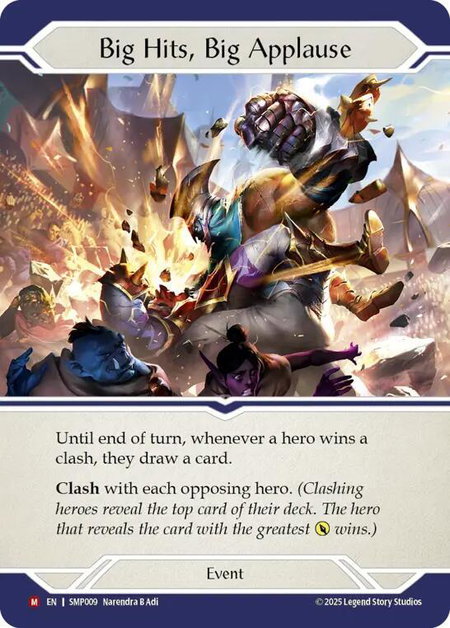 Big Hits, Big Applause trading card from Smash Palace Big Hits, Big Applause - Smash Palace Flesh and Blood trading card