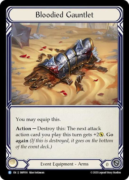 Bloodied Gauntlet trading card from Smash Palace Bloodied Gauntlet - Smash Palace Flesh and Blood trading card