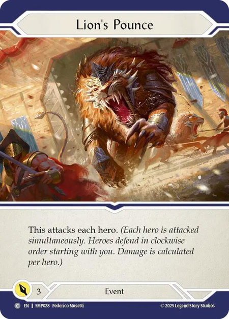 Lion's Pounce trading card from Smash Palace Lion's Pounce - Smash Palace Flesh and Blood trading card