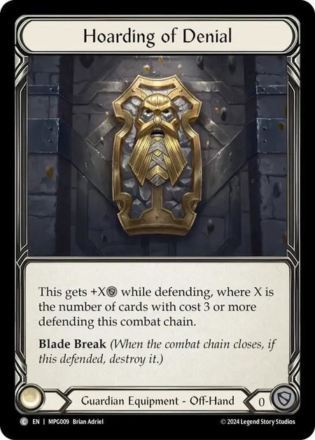 Hoarding of Denial - Mastery Pack Guardian Flesh and Blood trading card