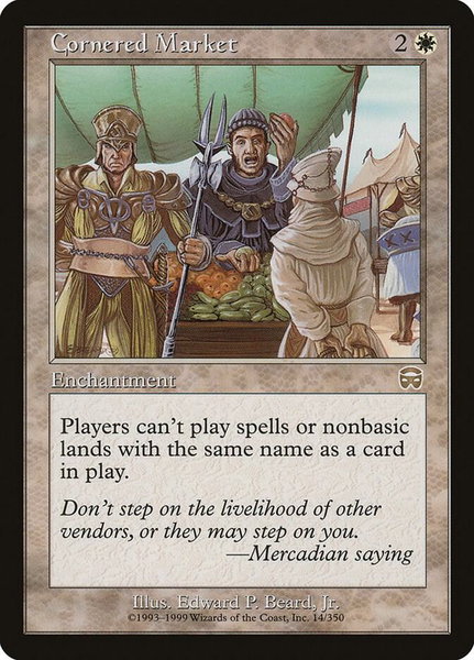 Cornered Market trading card from Mercadian Masques Cornered Market - Mercadian Masques Magic: The Gathering trading card