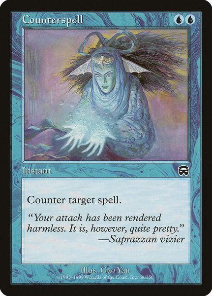 Counterspell trading card from Mercadian Masques Counterspell - Mercadian Masques Magic: The Gathering trading card