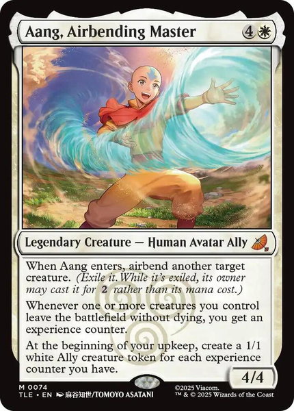 Aang, Airbending Master trading card from Avatar: The Last Airbender: Eternal-Legal Aang, Airbending Master - Avatar: The Last Airbender: Eternal-Legal Magic: The Gathering trading card