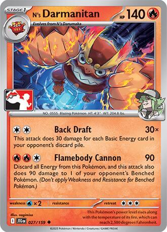 N's Darmanitan - 027/159 - Prize Pack Series Cards Pokémon trading card