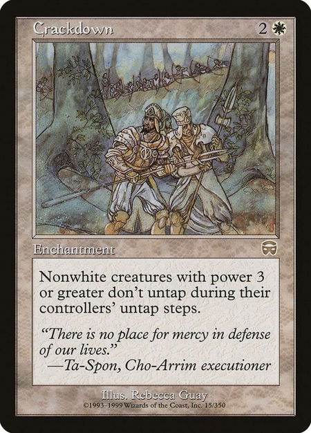 Crackdown - Mercadian Masques Magic: The Gathering trading card