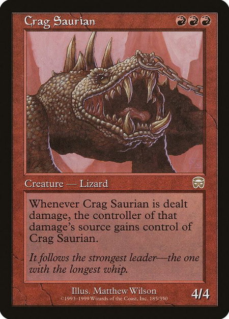 Crag Saurian trading card from Mercadian Masques Crag Saurian - Mercadian Masques Magic: The Gathering trading card