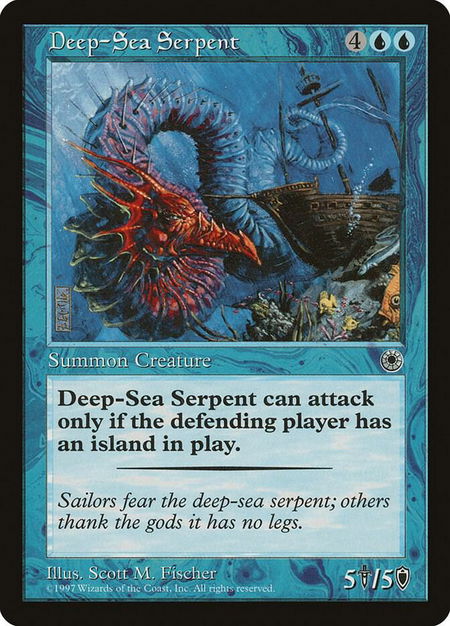 Deep-Sea Serpent trading card from Portal Deep-Sea Serpent - Portal Magic: The Gathering trading card