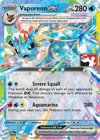 Vaporeon ex - 023/131 - Prize Pack Series Cards  #023/131 - Double Rare Pokémon Trading Card