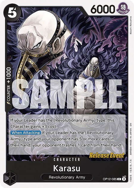 Karasu trading card from Legacy of the Master Release Event Cards Karasu - Legacy of the Master Release Event Cards One Piece trading card