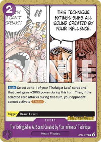 The "Extinguishes All Sound Created by Your Influence" Technique - Legacy of the Master Release Event Cards (OP12 RE) #OP12-077 - Common One Piece Trading Card