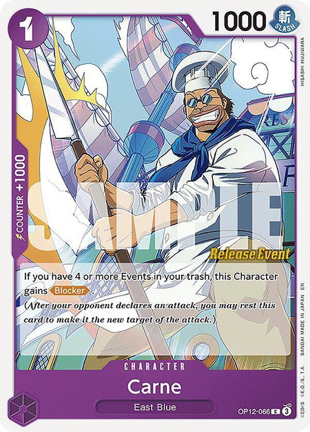 Carne trading card from Legacy of the Master Release Event Cards Carne - Legacy of the Master Release Event Cards One Piece trading card