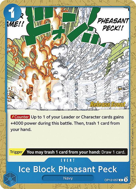 Ice Block Pheasant Peck trading card from Legacy of the Master Release Event Cards Ice Block Pheasant Peck - Legacy of the Master Release Event Cards One Piece trading card