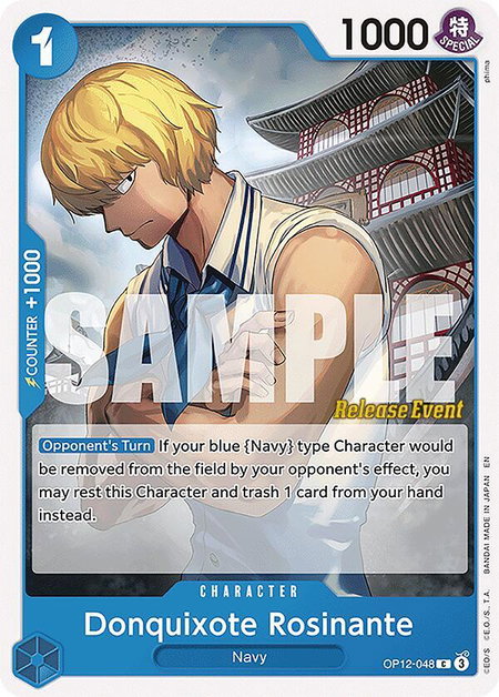 Donquixote Rosinante (048) trading card from Legacy of the Master Release Event Cards Donquixote Rosinante (048) - Legacy of the Master Release Event Cards One Piece trading card
