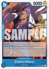 Zephyr(Navy) - Legacy of the Master Release Event Cards (OP12 RE) #OP12-046 - Common One Piece Trading Card