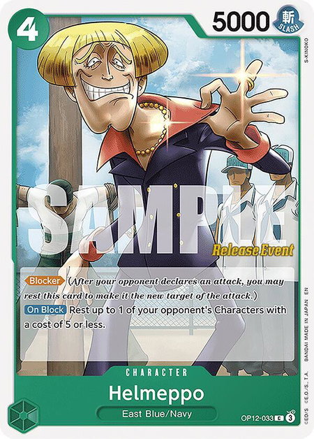 Helmeppo trading card from Legacy of the Master Release Event Cards Helmeppo - Legacy of the Master Release Event Cards One Piece trading card